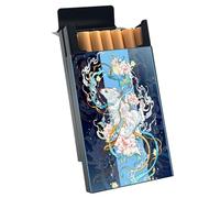 Portasigarette in metallo con coperchio scorrevole, portasigarette sottile da 14-20 sigarette, resistente all’umidità e agli urti, organizer compatto per carte, contanti e documenti d’identità(Rat,S)