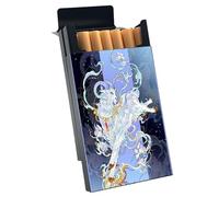 Portasigarette in metallo con coperchio scorrevole, sottile e resistente, per 14-20 sigarette, anti-umidità e antiurto, con spazio per carte e contanti(Sheep,S)