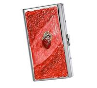 Portasigarette in metallo for 16-20 sigarette, portasigarette fatto a mano con clip a molla, adatto for dimensioni da 100 mm, custodie rigide portatili for carte di credito o porta contanti(E)