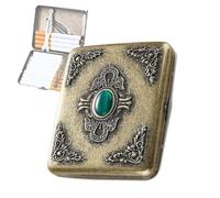 Portasigarette in Metallo in Stile Europeo,Capacità 18-20 Sigarette,Portasigarette Portatile per Uomini E Donne, Design in Rilievo Metallico, Compatto E Portatile,Adatto a Uomini E Donne,A