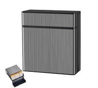 Portasigarette in metallo, portasigarette per 40 sigarette, portasigarette in lega di zinco, scatola per sigarette con coperchio, resiste allo stress, portasigarette per uomo e donna (nero)