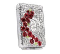 Portasigarette in metallo portatile da 14 pezzi, scatola normale for organizzatori, custodie for carte e documenti d'identità(Silver Rose)