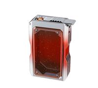 Portasigarette in metallo riutilizzabile antivento con accendino | Contiene 20 sigarette | Design impermeabile e resistente (argento)(Orange)