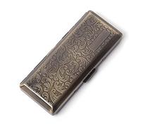 Portasigarette in metallo - signore e signori, clip a molla bifacciale portatile, contiene fino a 10 pacchetti di sigarette da 100, per sigarette auto-riempite (10pcs 100's, Vitigno Bronze)