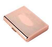 Portasigarette in metallo - signore e signori, clip a molla bifacciale portatile, contiene fino a 18 pacchetti di sigarette da 100, per sigarette auto-riempite (Rosa ovale)