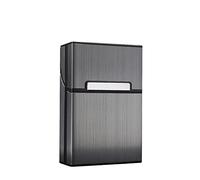 Portasigarette in Metallo, Telaio in Alluminio, Portasigarette da Uomo e Donna Portatile, Porta Sigarette Leggero Astuccio con Coperchio Magnetico per 20 Sigarette, Grigio, 1 Pezzo