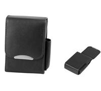 Portasigarette in pelle con scomparto per accendini, chiusura magnetica, per sigarette da 85 mm e 100 mm
