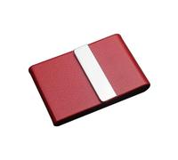 Portasigarette in pelle, sottile, con struttura in acciaio inossidabile, può contenere 7 sigarette Funzionamento fluido(Rot)