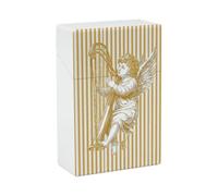 Portasigarette in plastica a forma di angelo che suona l'arpa