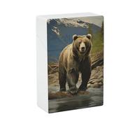 Portasigarette in plastica a forma di orso bruno, impermeabile, rigido, personalizzabile, ideale come regalo per papà e marito.
