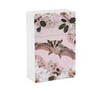 Portasigarette in plastica compatto e a prova di schiacciamento, con scritta "Sugar Glider Over Cherry Blossoms", per 20 sigarette, portatile, protettivo per uomini e donne