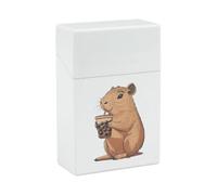 Portasigarette in plastica per capibara che si gode il bubble tea, accessori portatili per fumatori per uomini e donne