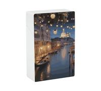 Portasigarette in plastica rigida, resistente all'acqua, a prova di schiacciamento, con scritta "Beautiful Venice at Night", elegante porta accendino per uomo/donna