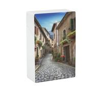 Portasigarette Italian Town Street, resistente agli urti, impermeabile, in plastica rigida, elegante porta accendino per uomo/donna