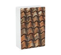 Portasigarette marrone con tetto a tegole, in plastica rigida, sottile, tascabile, per 20 sigarette king size, impermeabile, a prova di schiacciamento, accessorio per fumare, per viaggi e uso