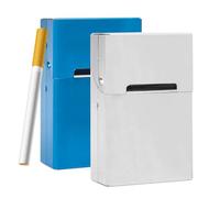 portasigarette metallo con chiusura magnetica portasigarette,porta sigarette in alluminio,uomo donna ed elegante per 20 sigarette (Argento/Blu)