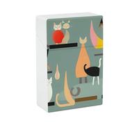 Portasigarette Mid-Century Modern Art Cats - impermeabile e a prova di schiacciamento, custodia per 20 sigarette king size, scatola portatile da viaggio tascabile per uomini e donne