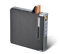 Portasigarette Multifunzionale, 2 in 1 - Accendino USB Portasigarette, Espulsione Automatica delle Sigarette, può Contenere 20 Sigarette, Ricaricabile Tramite USB, Unisex,A