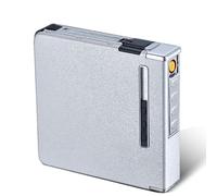 Portasigarette Multifunzionale, 2 in 1 - Accendino USB Portasigarette, Espulsione Automatica delle Sigarette, può Contenere 20 Sigarette, Ricaricabile Tramite USB, Unisex,D