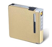 Portasigarette Multifunzionale, 2 in 1 - Accendino USB Portasigarette, Espulsione Automatica delle Sigarette, può Contenere 20 Sigarette, Ricaricabile Tramite USB, Unisex,C