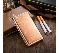 Portasigarette Oro Rosa per Signore in Metallo - Scatola Regalo, per 20 Sigarette Slim 100mm, Acciaio Inox