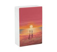 Portasigarette per coppia che guarda l'alba, scatola impermeabile per sigarette, accessori per fumatori, portasigari per uomini e donne