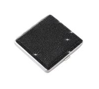 Portasigarette Per Donna Uomo, Scatola Di Sigarette Con Strass In Cristallo Scintillante Scatola Di Sigarette Portatile Accessori Per Fumatori In Metallo,Black