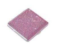 Portasigarette Per Donna Uomo, Scatola Di Sigarette Con Strass In Cristallo Scintillante Scatola Di Sigarette Portatile Accessori Per Fumatori In Metallo,Pink