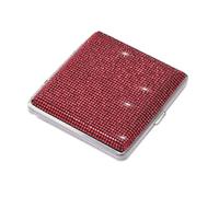 Portasigarette Per Donna Uomo, Scatola Di Sigarette Con Strass In Cristallo Scintillante Scatola Di Sigarette Portatile Accessori Per Fumatori In Metallo,Red