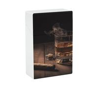 Portasigarette per sigari e whisky, per King Size standard, 85 mm, 20 capacità, con apertura a pressione, custodia rigida portatile e impermeabile, per uomini e donne, porta sigarette tascabili