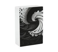 Portasigarette Portasigarette con immagine stampata in bianco e nero con capacità di 20 sigarette - Design a molla a scatto per apertura a scatto con una sola mano