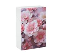 Portasigarette Portasigarette con stampa floreale rosa con capacità di 20 sigarette - Design a molla a scatto per apertura a scatto con una sola mano