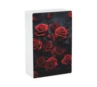 Portasigarette Portasigarette con stampa fotografica di una rosa rossa, capacità 20 sigarette - Design a molla a scatto per apertura a scatto con una sola mano