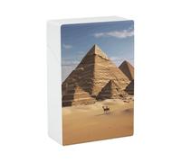 Portasigarette Portasigarette con stampa Piramide dell'Antico Egitto con capacità di 20 sigarette - Design a molla a scatto per apertura a scatto con una sola mano