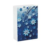 Portasigarette Portasigarette stampato a fiori blu con capacità di 20 sigarette - Design a molla a scatto per apertura a ribalta con una sola mano