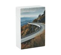 Portasigarette Portasigarette stampato Blue Ridge Parkway Road Bridge con capacità di 20 sigarette - Design a molla a scatto per apertura a scatto con una sola mano
