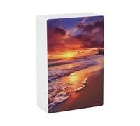 Portasigarette Portasigarette stampato con bellissimo tramonto sulla spiaggia con capacità di 20 sigarette - Design a molla a scatto per apertura a scatto con una sola mano