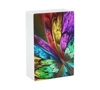 Portasigarette Portasigarette stampato con farfalla arcobaleno con capacità di 20 sigarette - Design a molla a scatto per apertura a scatto con una sola mano