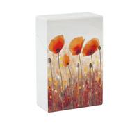 Portasigarette Portasigarette stampato con fiori di papavero rosso con capacità di 20 sigarette - Design a molla a scatto per apertura a scatto con una sola mano
