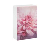 Portasigarette Portasigarette stampato con motivo a fiori rosa con capacità di 20 sigarette - Design a molla a scatto per apertura a scatto con una sola mano