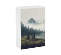 Portasigarette Portasigarette stampato con paesaggio di montagna con capacità di 20 sigarette - Design a molla a scatto per apertura a scatto con una sola mano