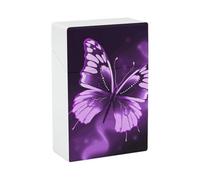 Portasigarette portatile impermeabile in plastica di dimensioni normali tasca portasigarette porta sigarette carino viola farfalla flip open custodia per uomini donne