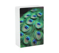 Portasigarette portatile impermeabile in plastica di dimensioni normali tasca portasigarette titolare verde piuma di pavone flip custodia per uomini donne