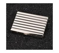 Portasigarette Portatile, Scatola For Fumatori In Metallo Con Design A Scanalatura Ondulata Rigida, Portasigarette Con Clip A Molla Bifacciale For 10/12/16/20 Sigarette Normali(16,Silver)