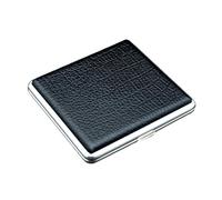 Portasigarette Portatile, Scatola For Fumatori In Pelle Rigida E Acciaio Inossidabile, Portasigarette Tascabile Con Clip A Molla Su Entrambi I Lati For 20 Sigarette Normali(Black)