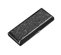 Portasigarette Portatile, Scatola For Fumatori Rigida In Metallo, Portasigarette Tascabile Con Clip A Molla Su Entrambi I Lati For 14 Sigarette Slim O 10 Sigarette Normali(Black)