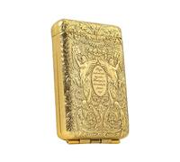Portasigarette retrò in Metallo Satinato con Motivo Classico in Rilievo, Resistente alla Pressione e all'umidità, Adatto for Gli spostamenti di Lavoro e for l'uso Quotidiano(Gold)