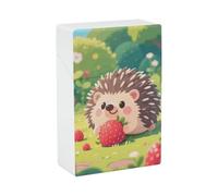 Portasigarette - Riccio che mangia fragole, elegante portasigarette in plastica per donne e uomini, organizer portatile antiurto per sigarette