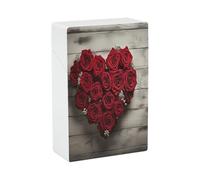 Portasigarette Rose Rosse a Forma di Cuore_78672216 Portasigarette Stampato con Capacità 20 - Design a Molla a Scatto per Apertura a Una Mano
