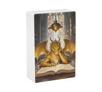 Portasigarette - Scatola impermeabile con drago retrò e libro da lettura, con chiusura di sicurezza, capacità 20 portasigarette portatile per viaggi, accessori unisex per fumatori, per uomini e donne